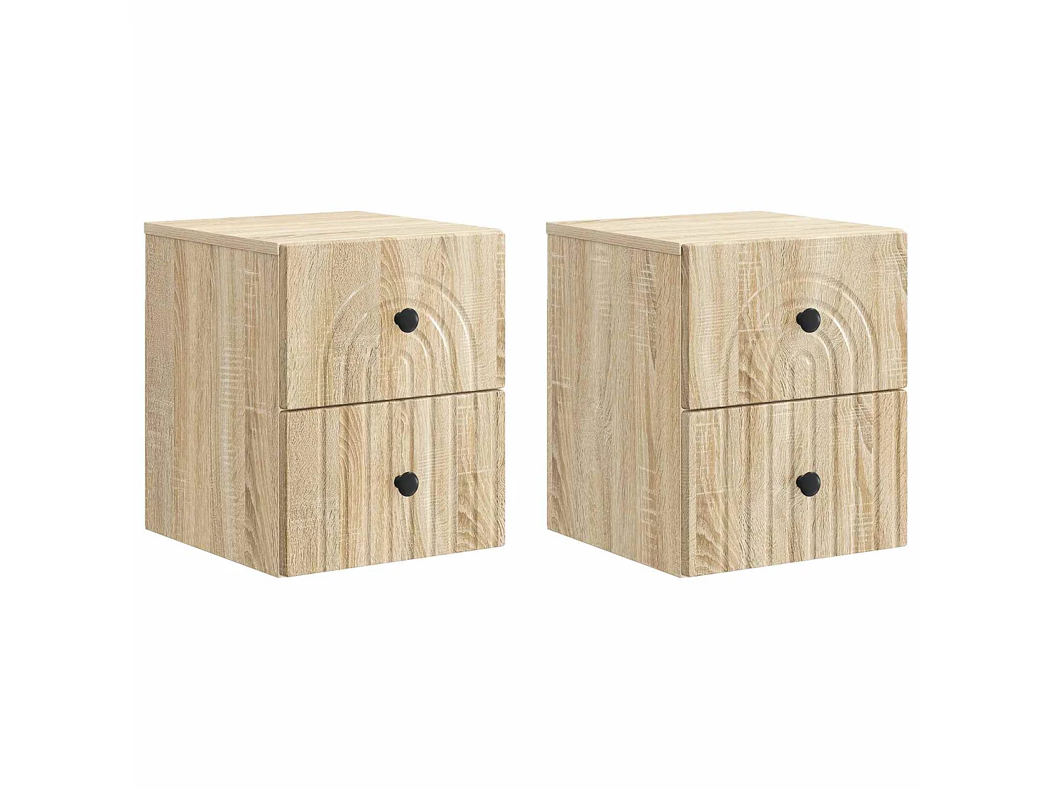 Table de chevet mural 2 pièces Chêne Sonoma 33 x 34,5 x 40 cm