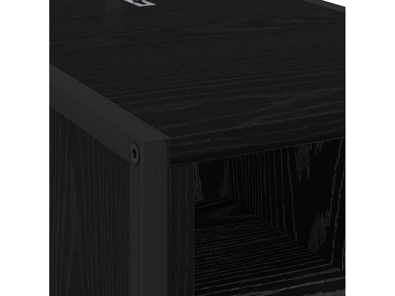 Mesa de Noche con cajón Roble Negro 39,5 x 30 x 50 cm
