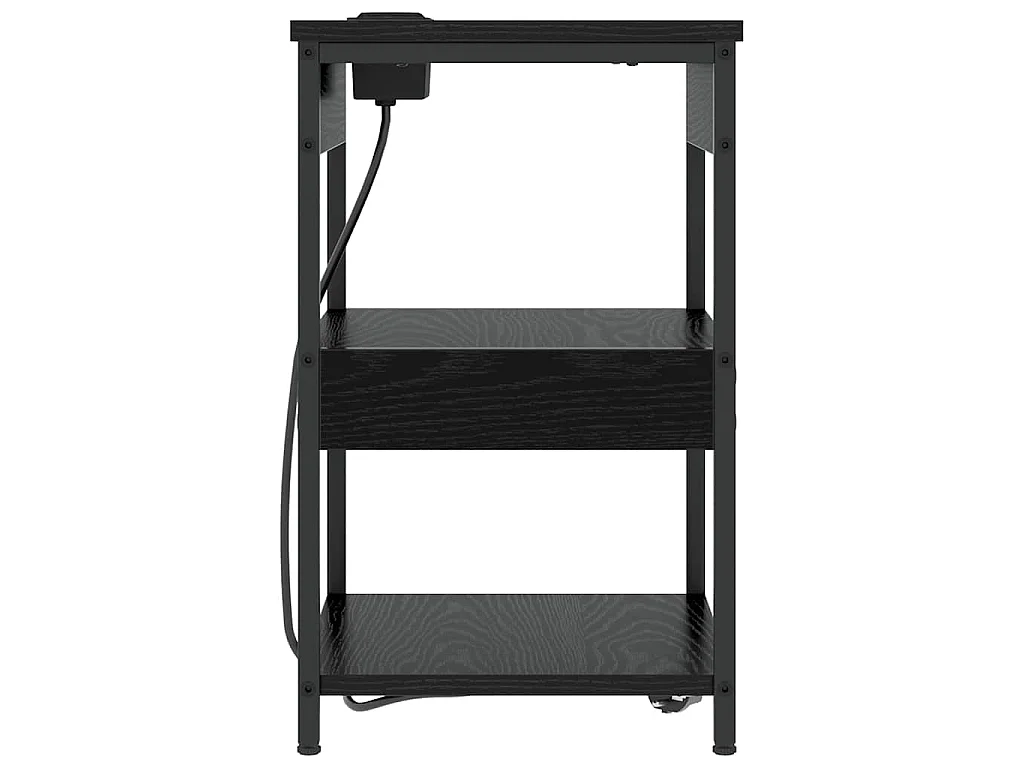 Armario de Noche Roble negro Madera contrachapada