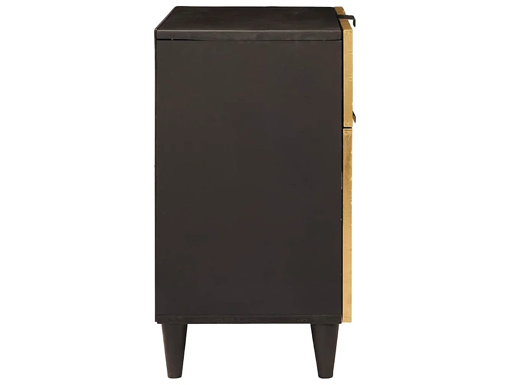 Mesa de Noche con cajón Negro y dorado 50 x 33 x 60 cm
