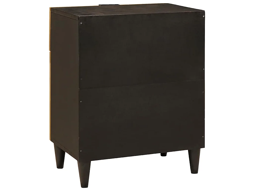 Mesa de Noche con cajón Negro y dorado 50 x 33 x 60 cm