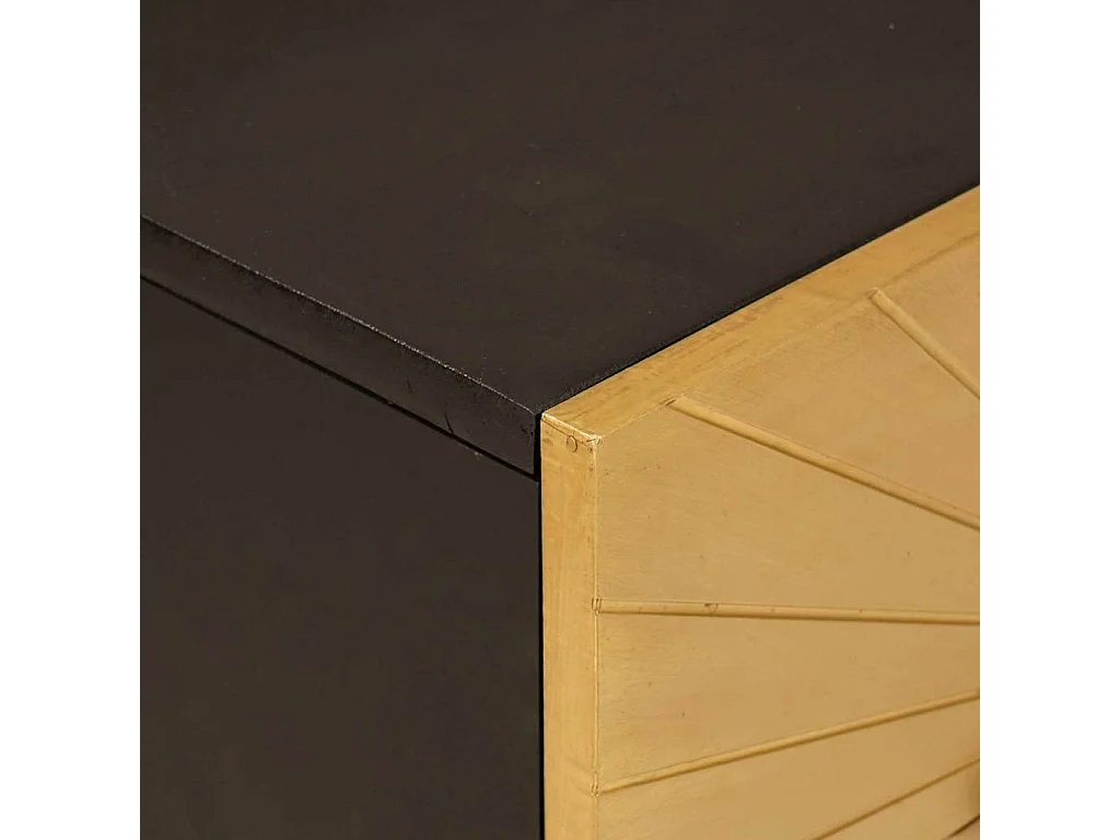 Mesa de Noche con cajón Negro y dorado 50 x 33 x 60 cm