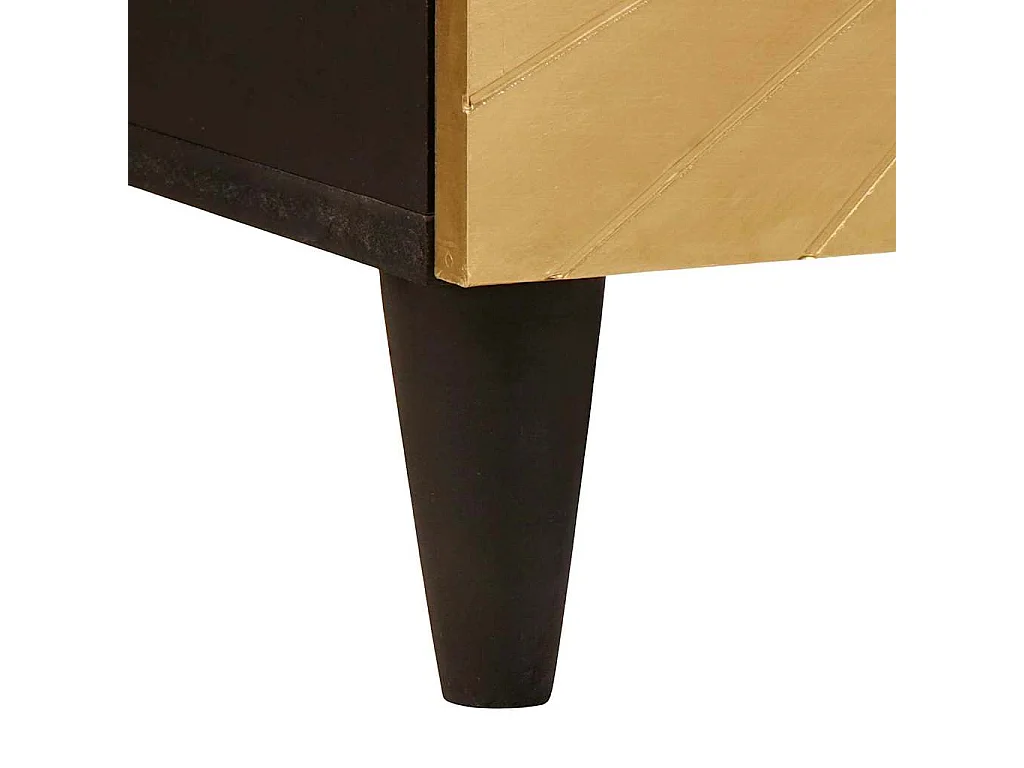 Mesa de Noche con cajón Negro y dorado 50 x 33 x 60 cm