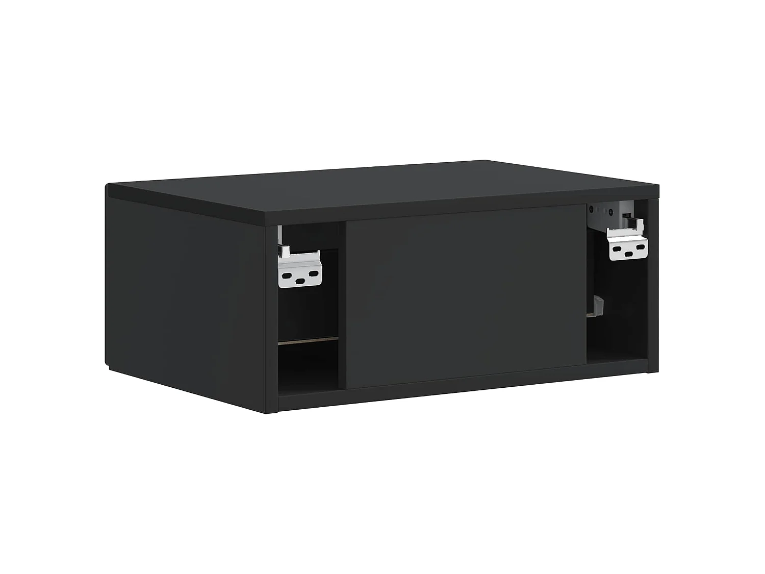 Table de chevet mural avec tiroir Noir 49 x 34,5 x 20 cm