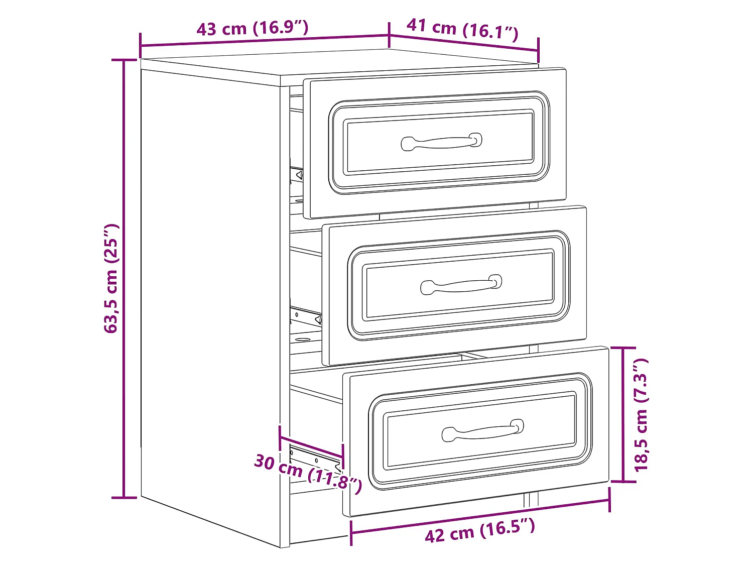 Table de chevet Blanc 43 x 41 x 63,5 cm Bois d'ingénierie