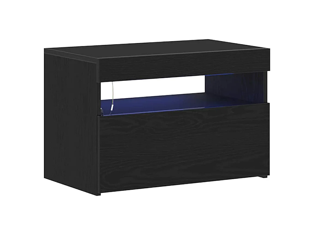 Table de chevet Chêne noir 60 x 35 x 40 cm Bois d'ingénierie