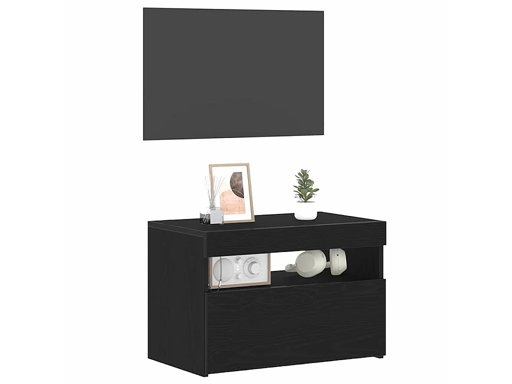Table de chevet Chêne noir 60 x 35 x 40 cm Bois d'ingénierie