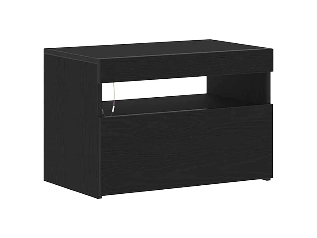 Table de chevet Chêne noir 60 x 35 x 40 cm Bois d'ingénierie