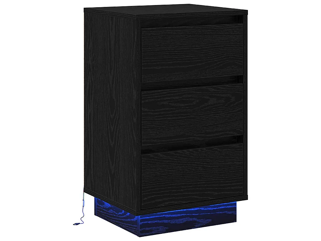 Armario de Noche Negro 39 x 34.5 x 65 cm Madera contrachapada