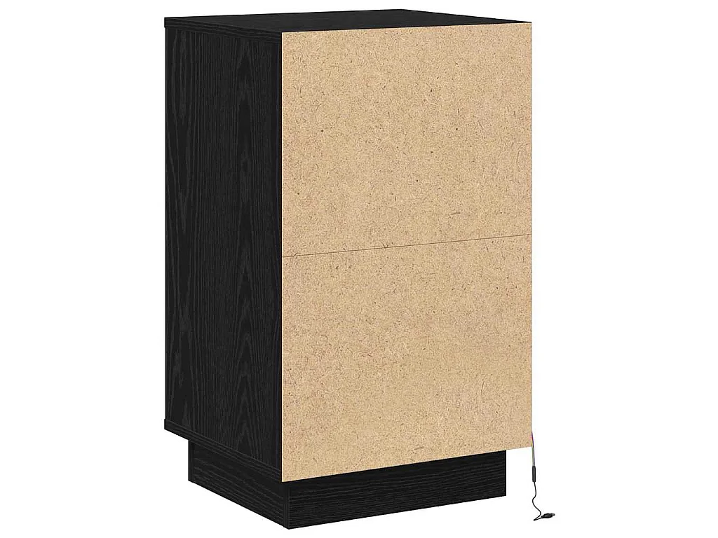 Armario de Noche Negro 39 x 34.5 x 65 cm Madera contrachapada