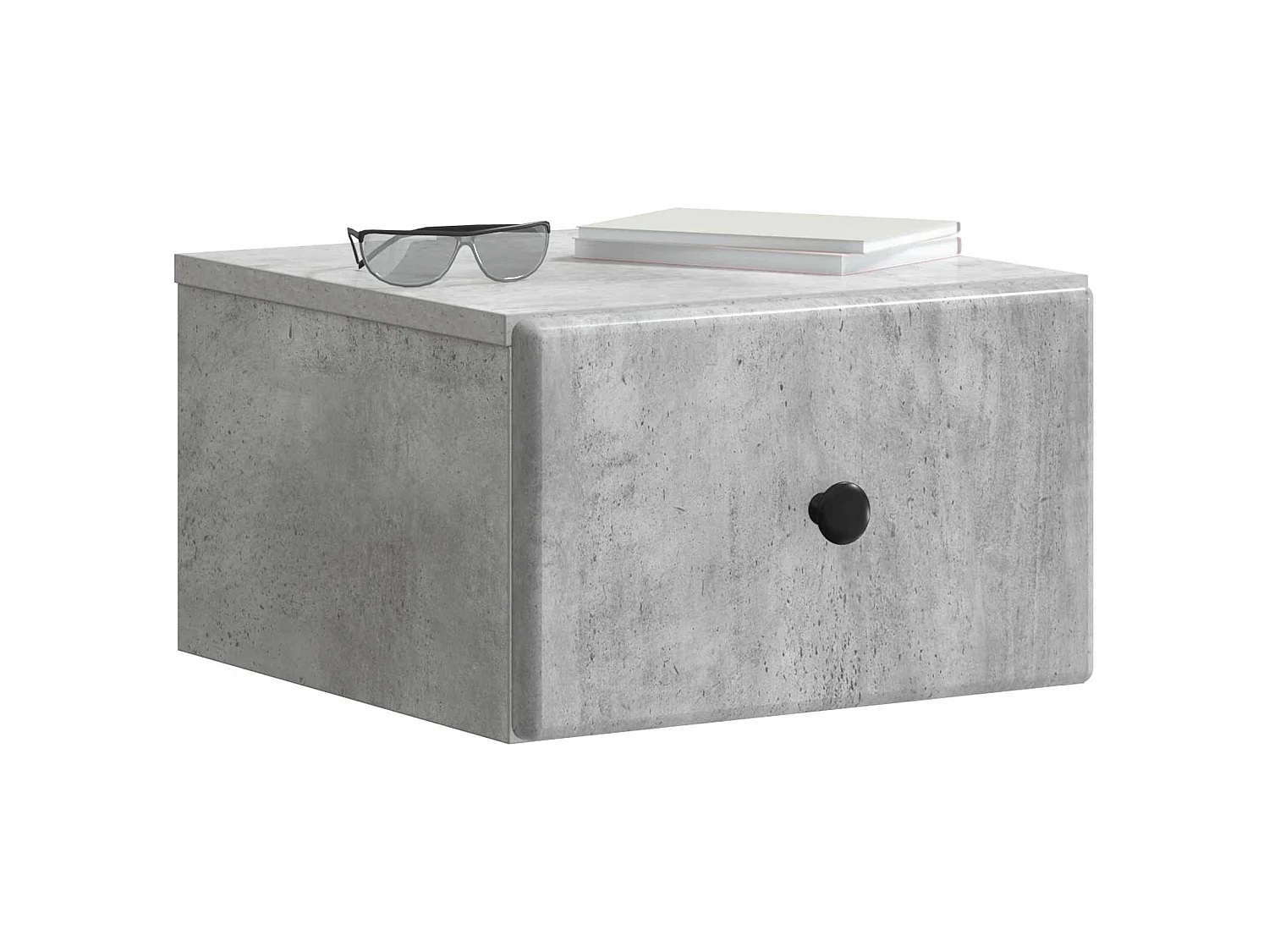 Table de chevet mural Gris béton 34,5 x 33 x 20 cm