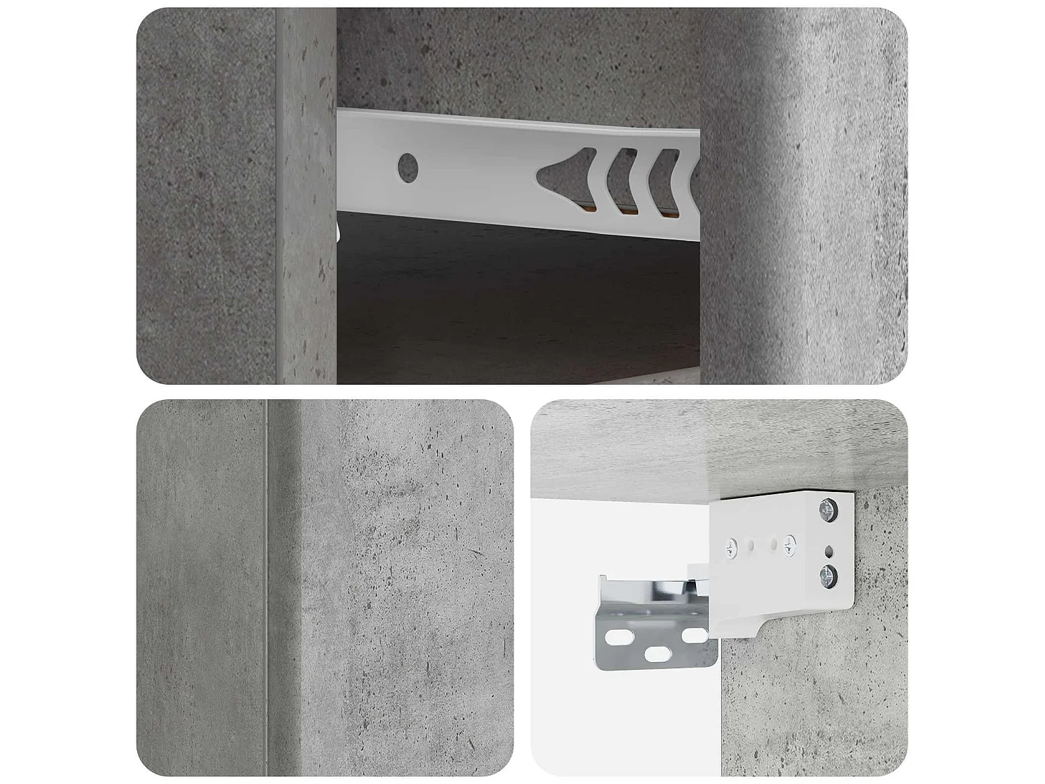 Table de chevet mural Gris béton 34,5 x 33 x 20 cm