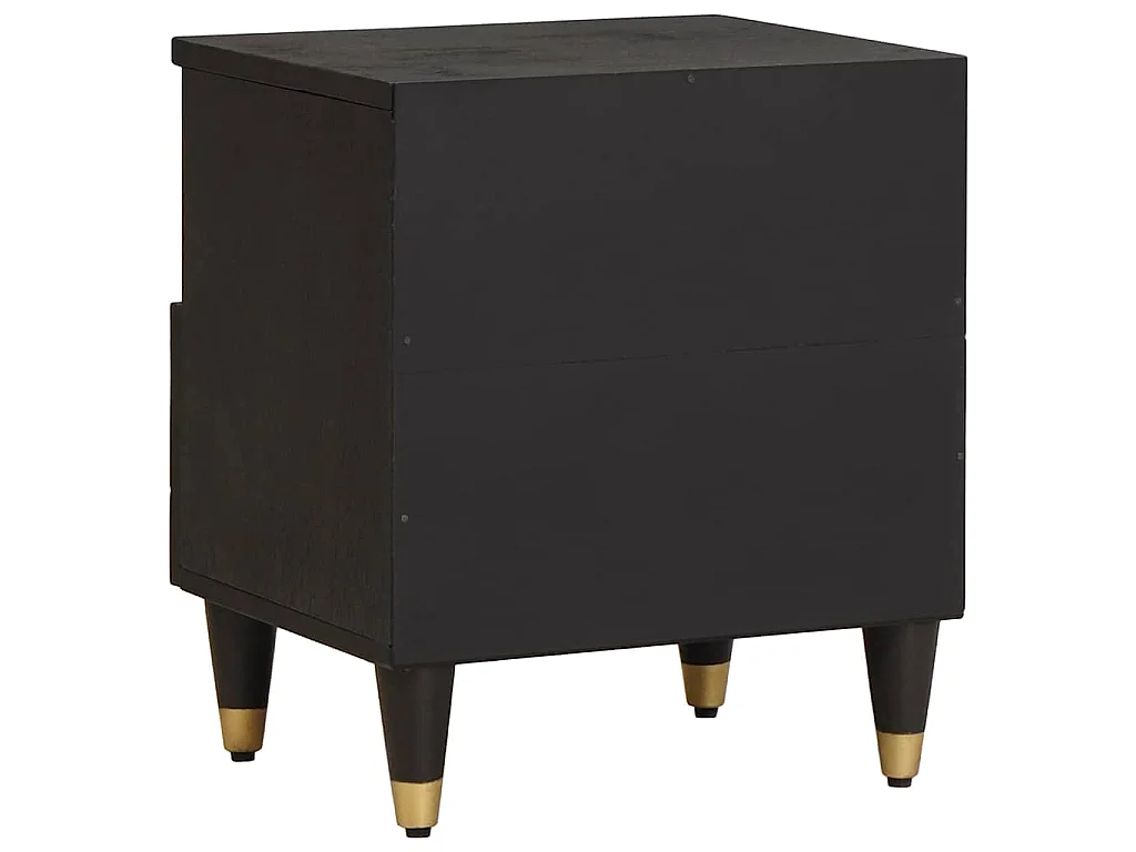 Table de chevet avec tiroir 2 pièces Noir 40 x 33 x 46 cm