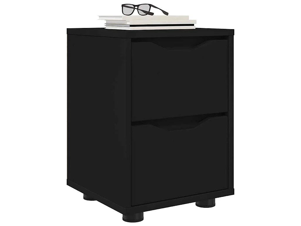 Table de chevet Noir 30,5 x 30 x 43 cm Bois d'ingénierie