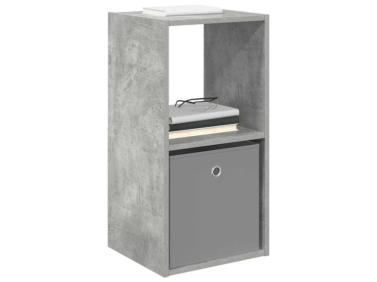 Table de chevet Gris béton 35 x 32 x 68,5 cm Bois d'ingénierie