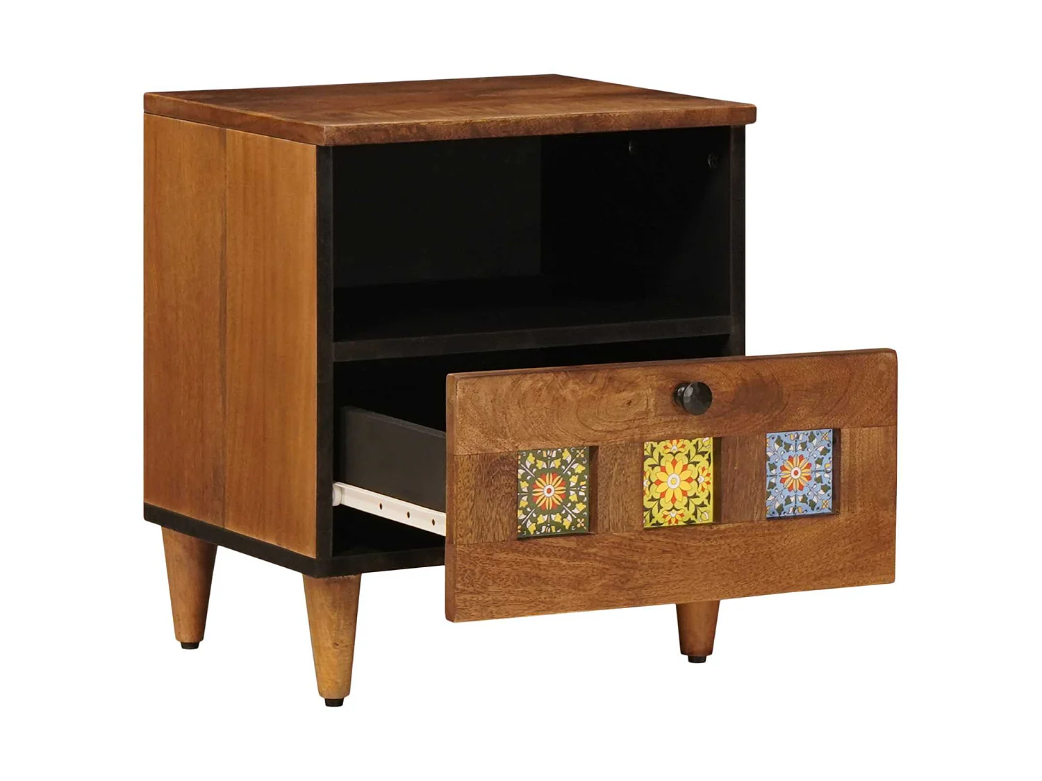 Armario de Noche con cajón 2 piezas Marrón 40 x 33 x 46 cm