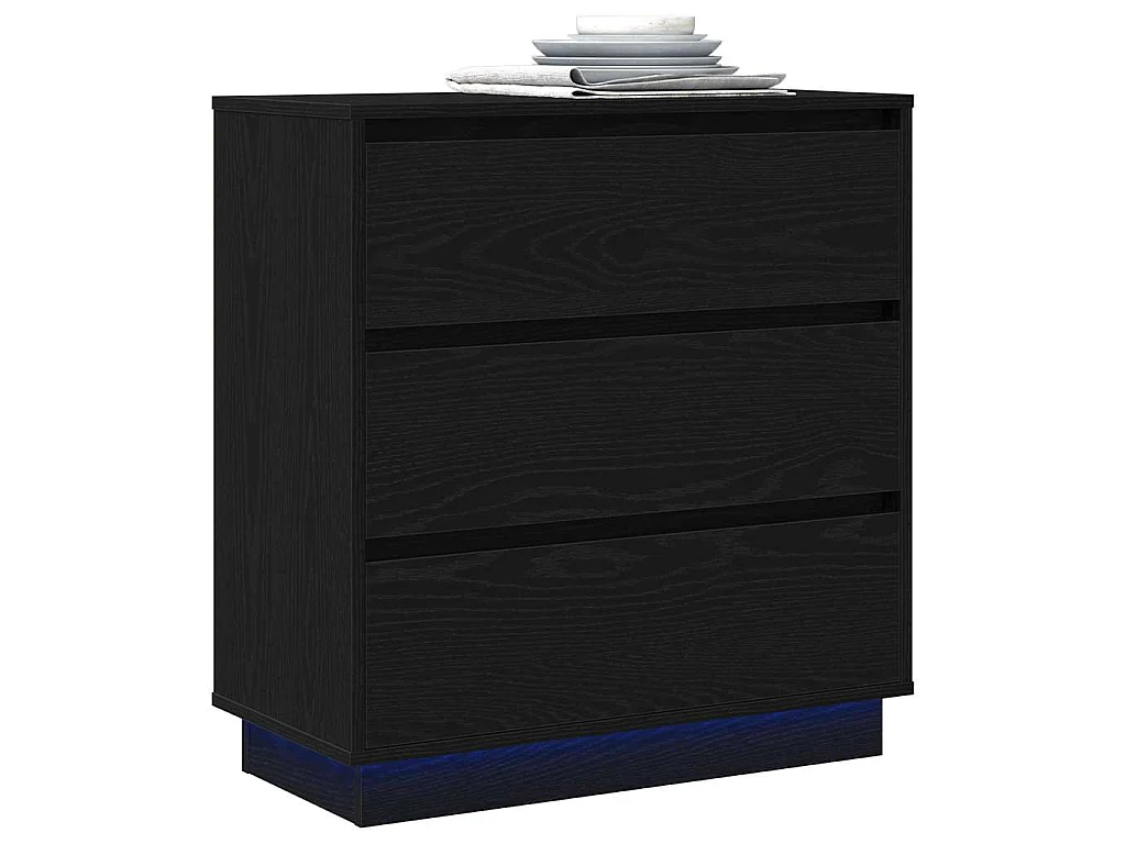 Armario de Noche Negro 71 x 34.5 x 75 cm Madera contrachapada