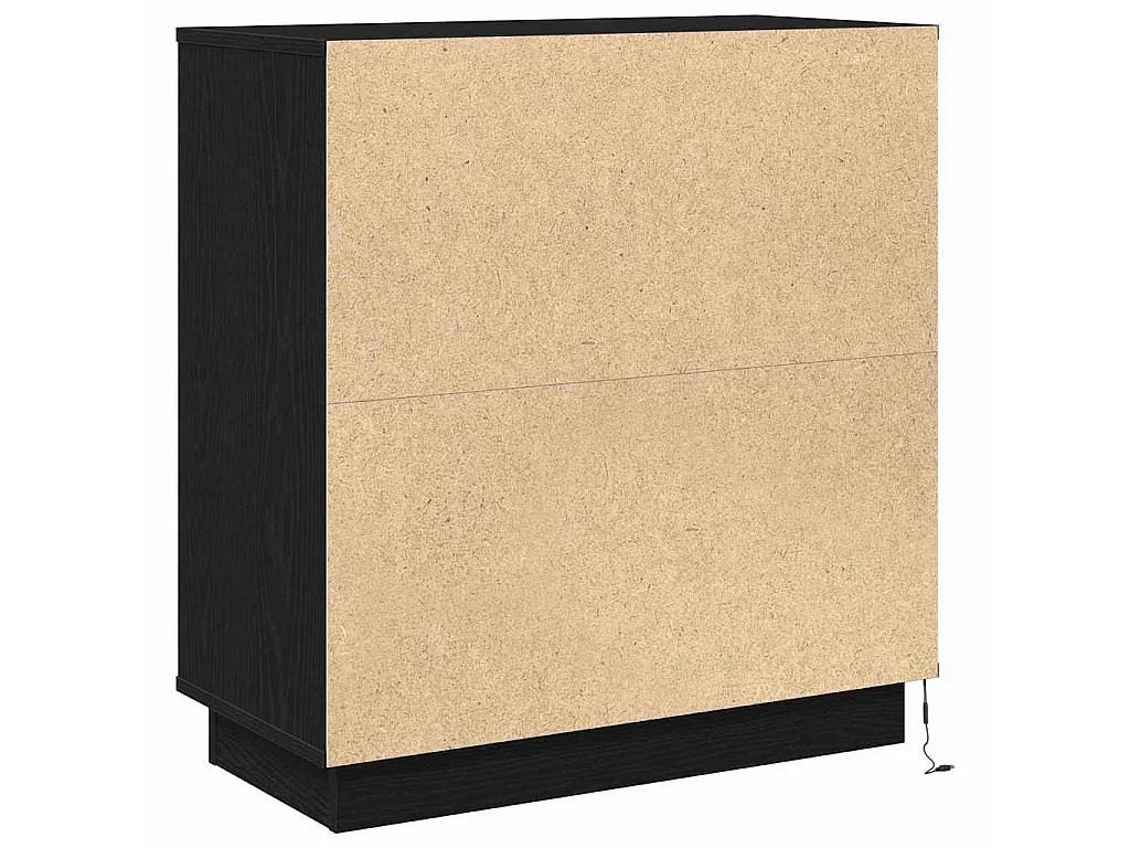 Armario de Noche Negro 71 x 34.5 x 75 cm Madera contrachapada