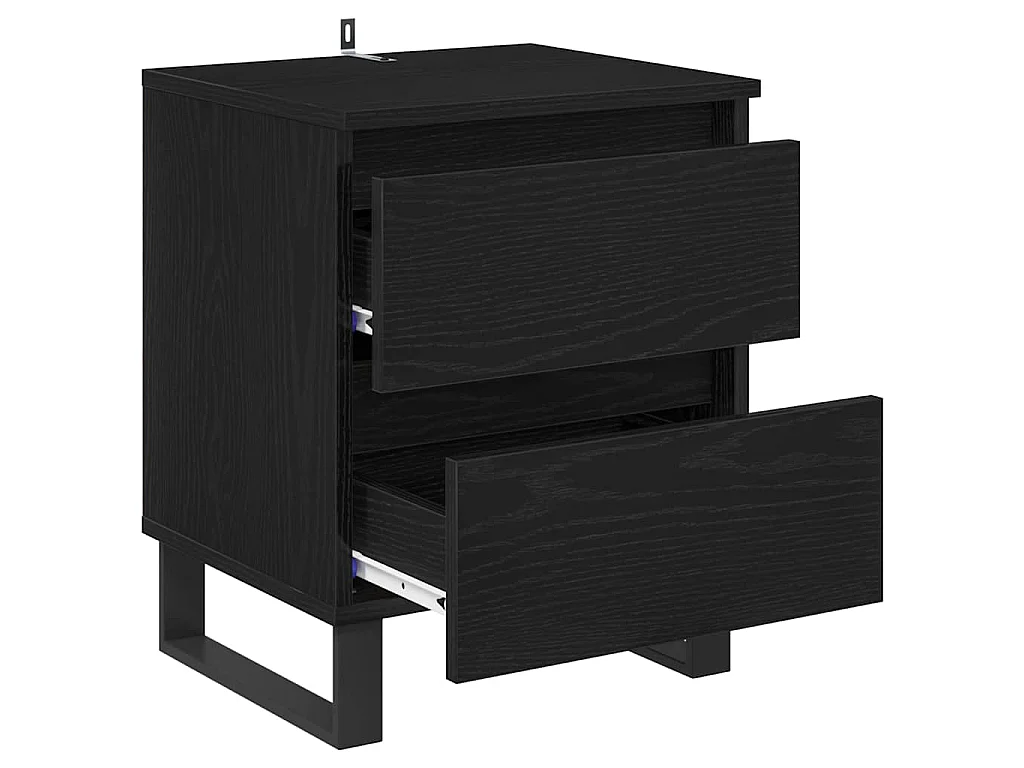 Armario de Noche con cajón 2 piezas Roble negro 40 x 35 x 50 cm
