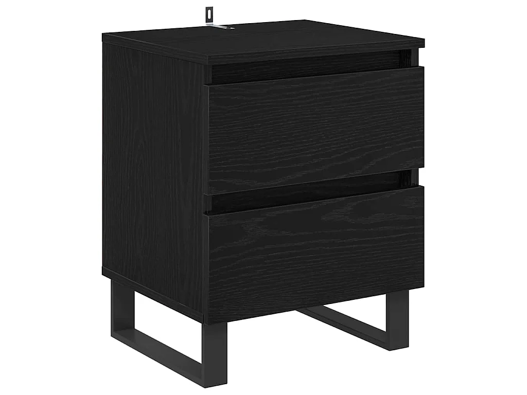 Armario de Noche con cajón 2 piezas Roble negro 40 x 35 x 50 cm