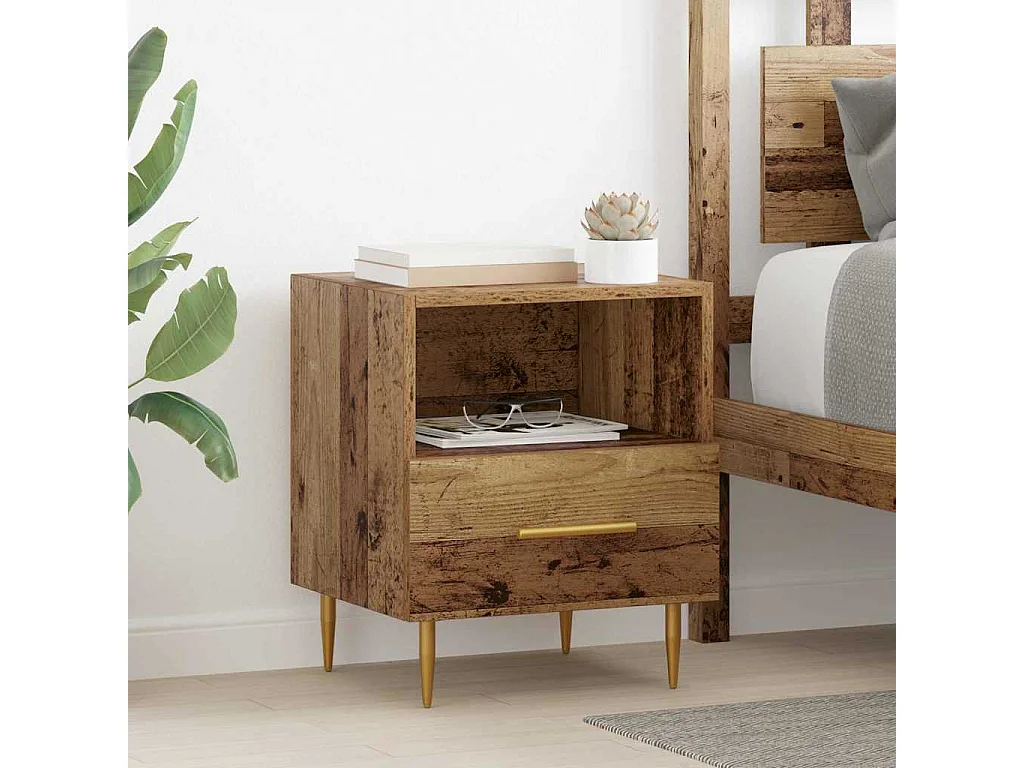 Table de chevet Marron 40 x 35 x 47,5 cm Bois d'ingénierie