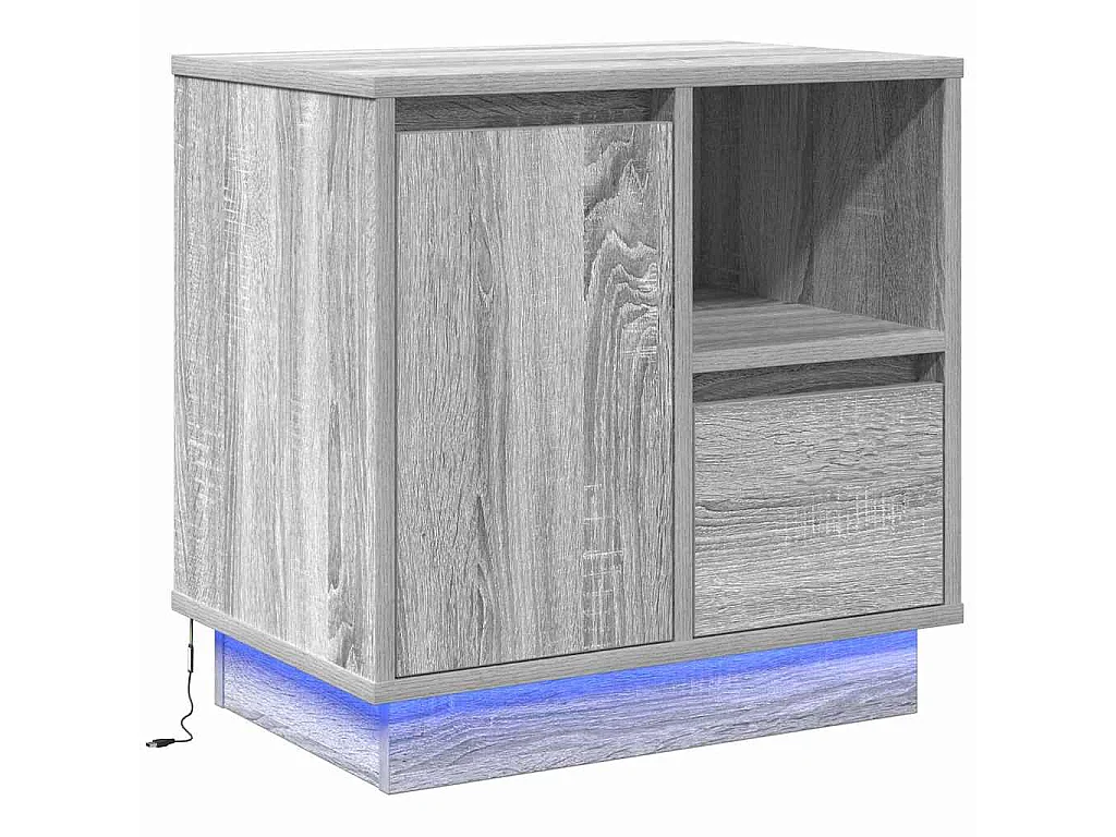 Armario de Noche Gris 50 x 34.5 x 50 cm. Madera contrachapada