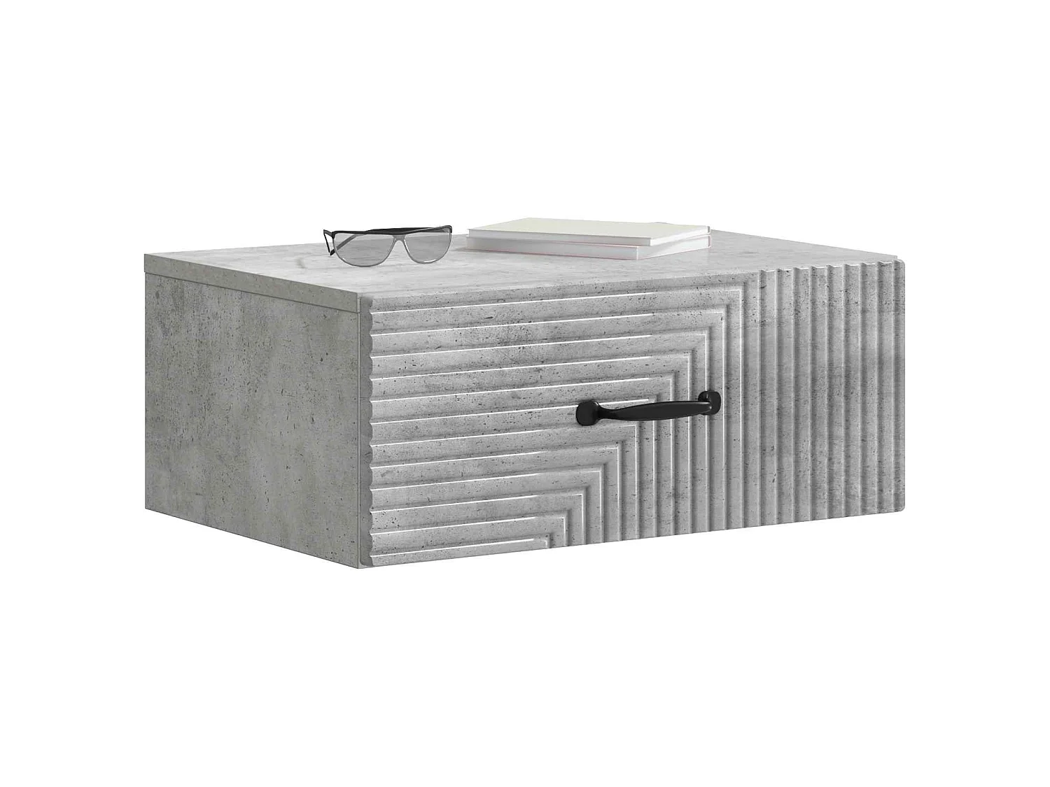 Table de chevet mural Gris béton 49 x 34,5 x 20 cm