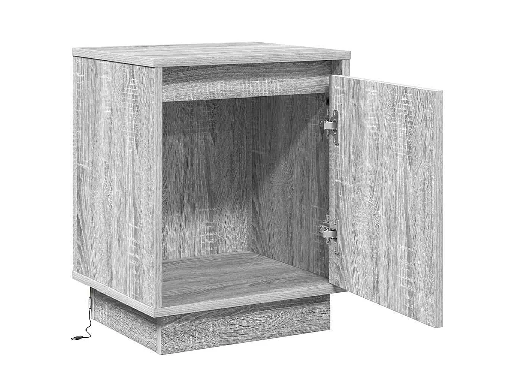 Armario de Noche Gris 39 x 34.5 x 50 cm Madera contrachapada