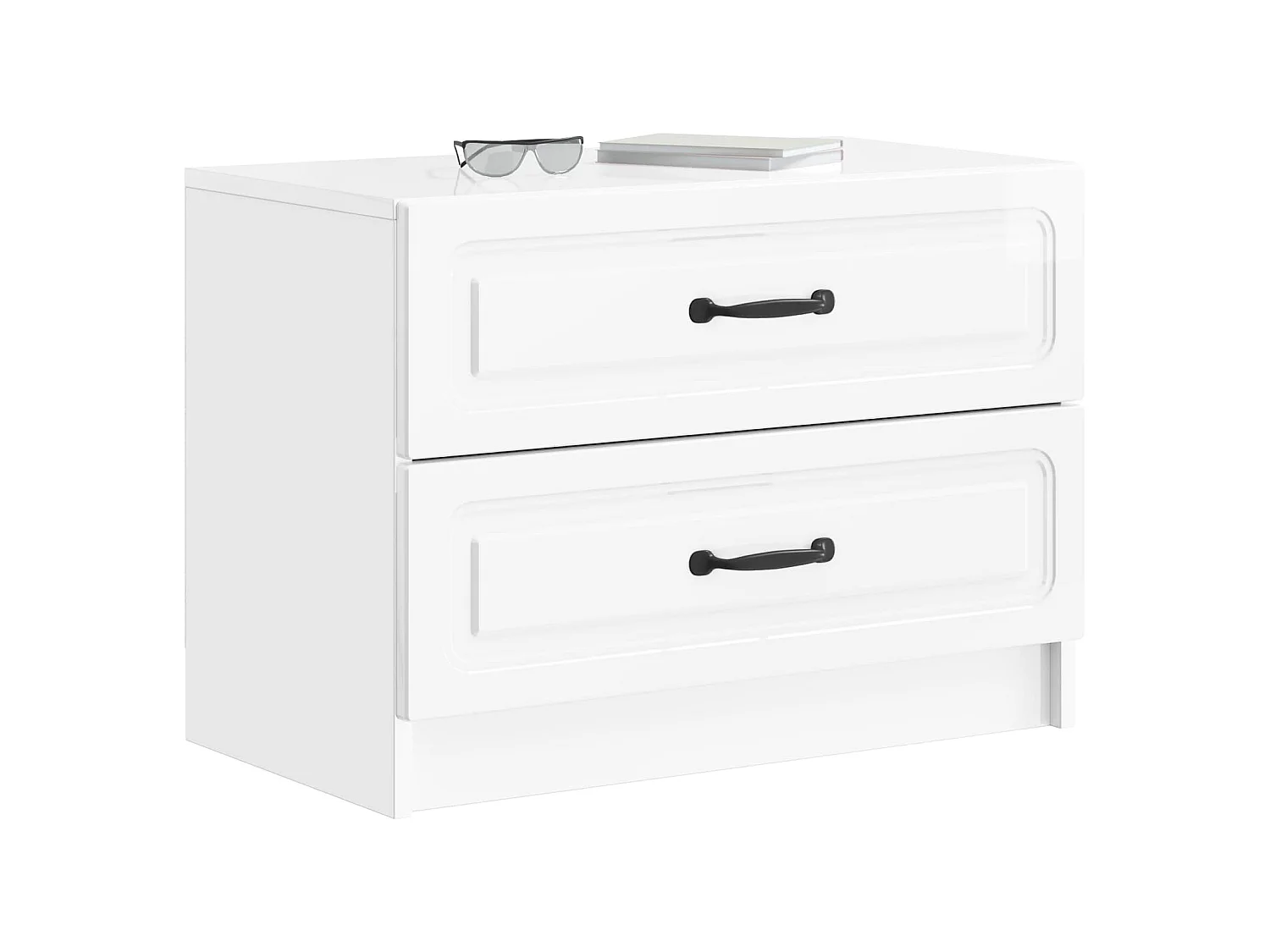 Table de chevet Blanc brillant 62 x 34,5 x 44,5 cm