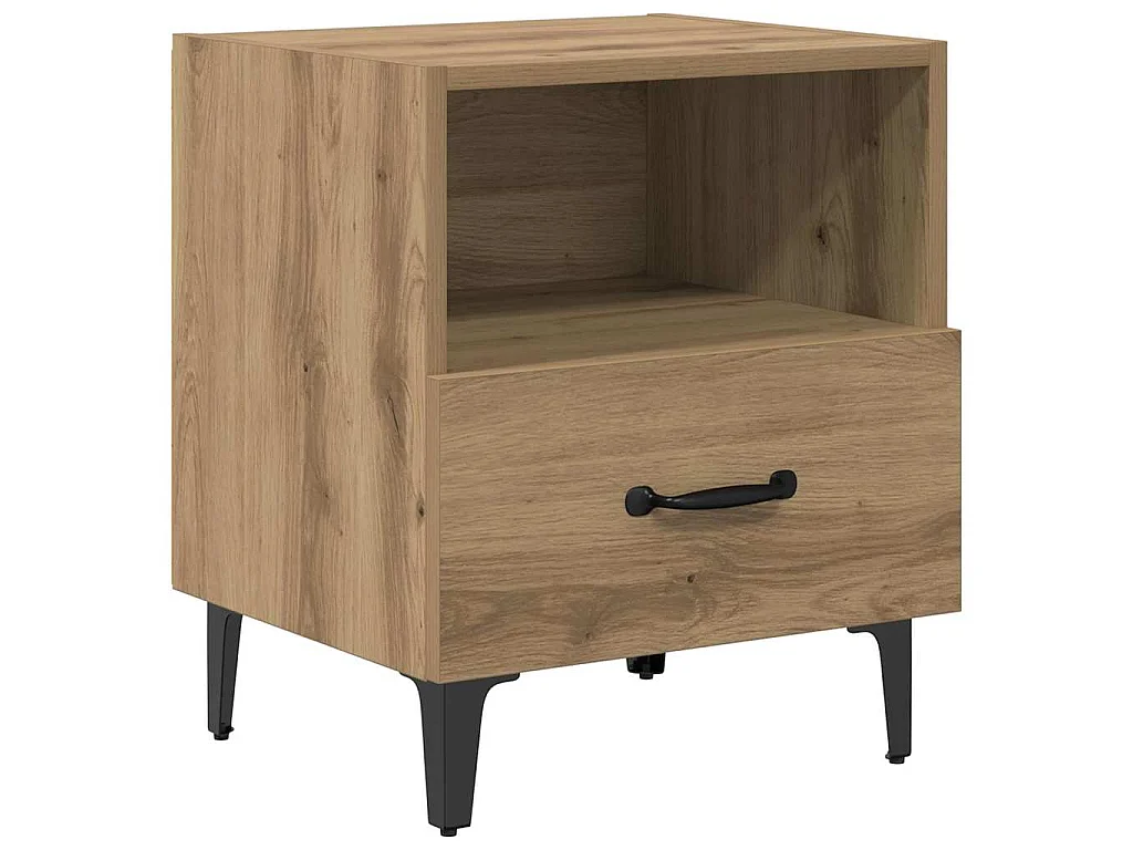 Table de chevet avec tiroir Chêne artisanal 40 x 35 x 47,5 cm