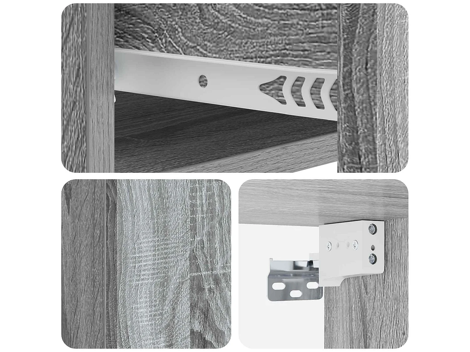 Table de chevet mural Sonoma gris 33 x 34,5 x 20 cm