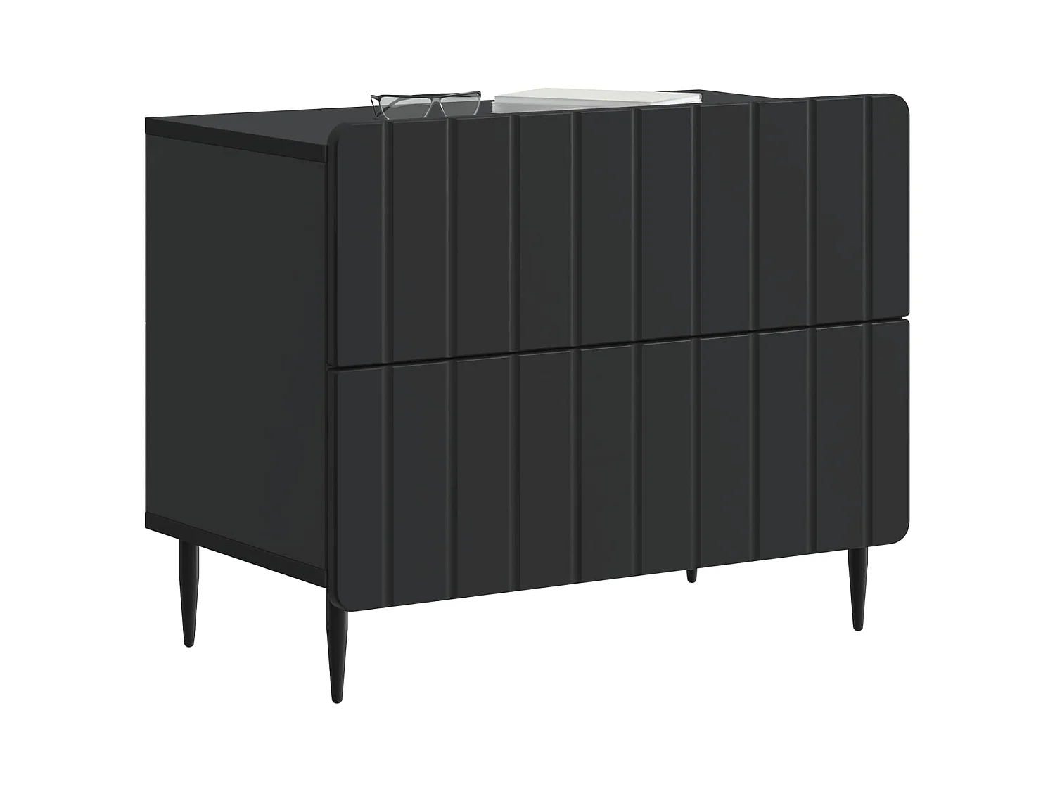 Table de chevet Noir 62 x 34,5 x 49,5 cm Bois d'ingénierie