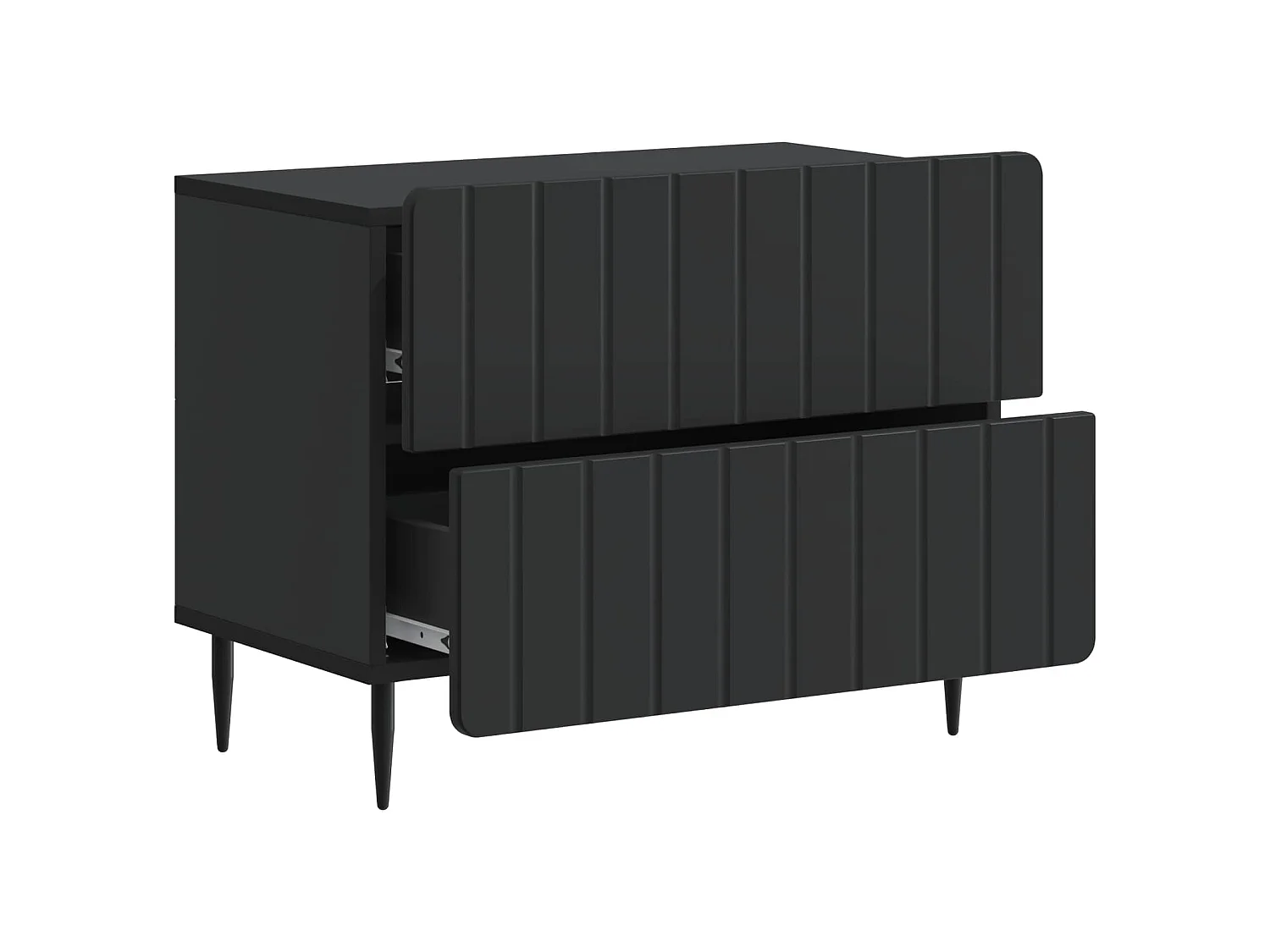 Table de chevet Noir 62 x 34,5 x 49,5 cm Bois d'ingénierie