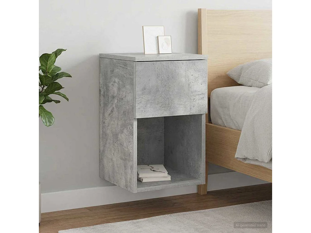 Table de chevet Gris béton 29 x 31,5 x 49 cm Bois d'ingénierie