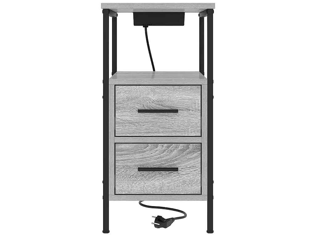 Mesa de Noche Gris sonoma 30 x 48 x 61 cm Madera contrachapada