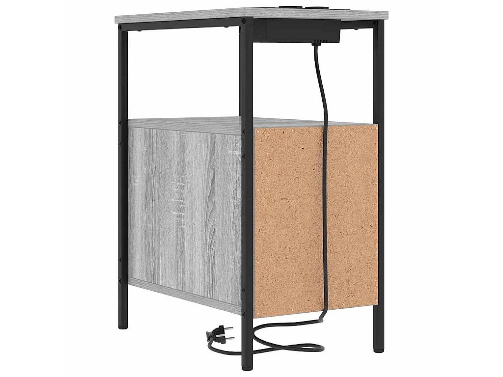 Mesa de Noche Gris sonoma 30 x 48 x 61 cm Madera contrachapada