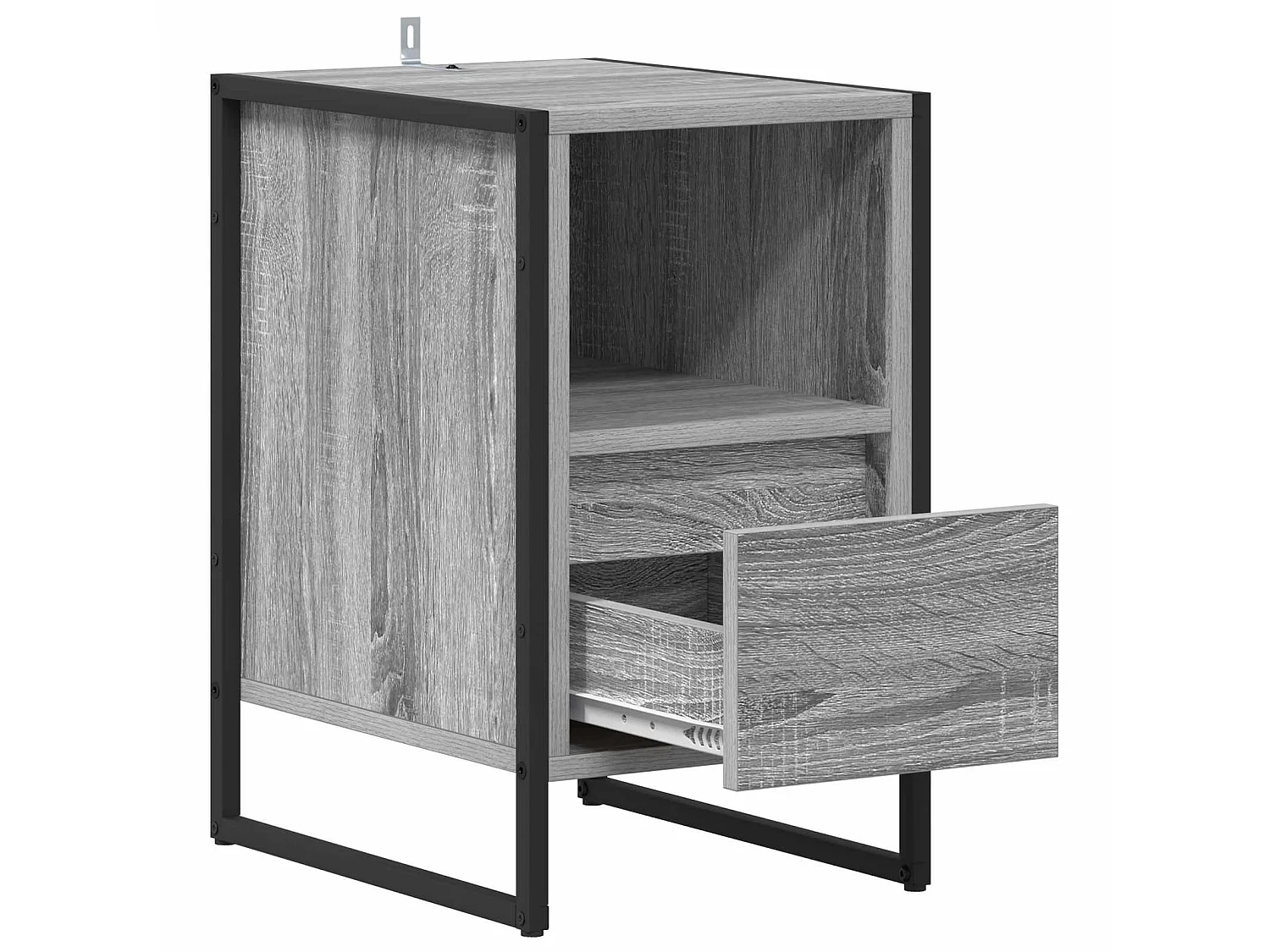Mesa de Noche con cajón 2 piezas Gris Sonoma 39,5 x 30 x 50 cm