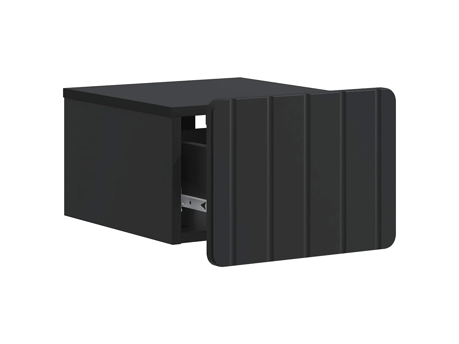 Table de chevet mural avec tiroir Noir 33 x 34,5 x 24 cm