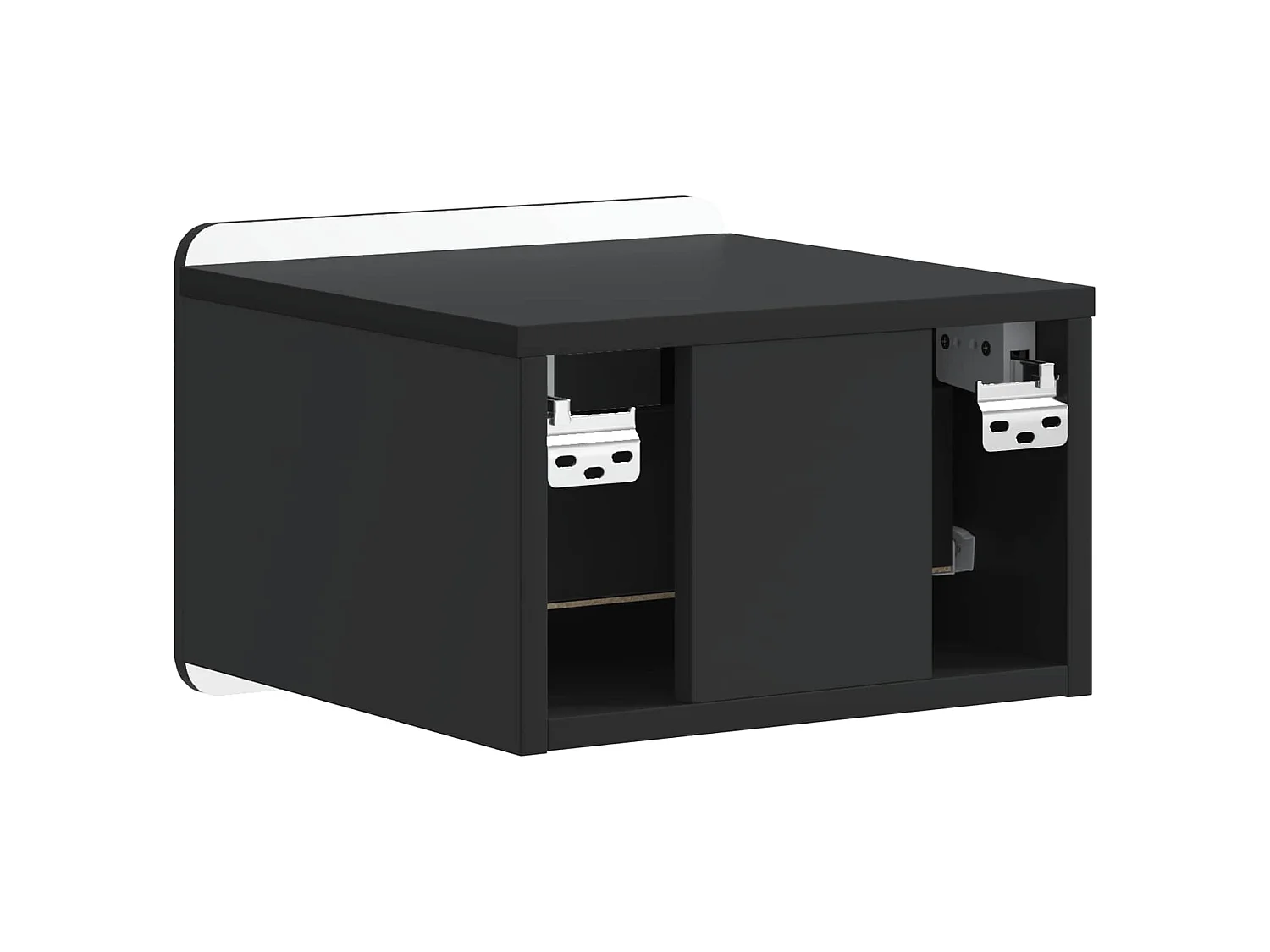 Table de chevet mural avec tiroir Noir 33 x 34,5 x 24 cm