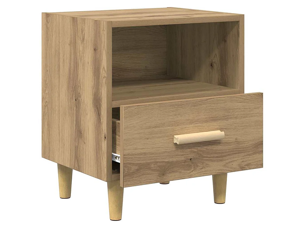 Table de chevet avec tiroir Chêne artisanal 40 x 35 x 47 cm