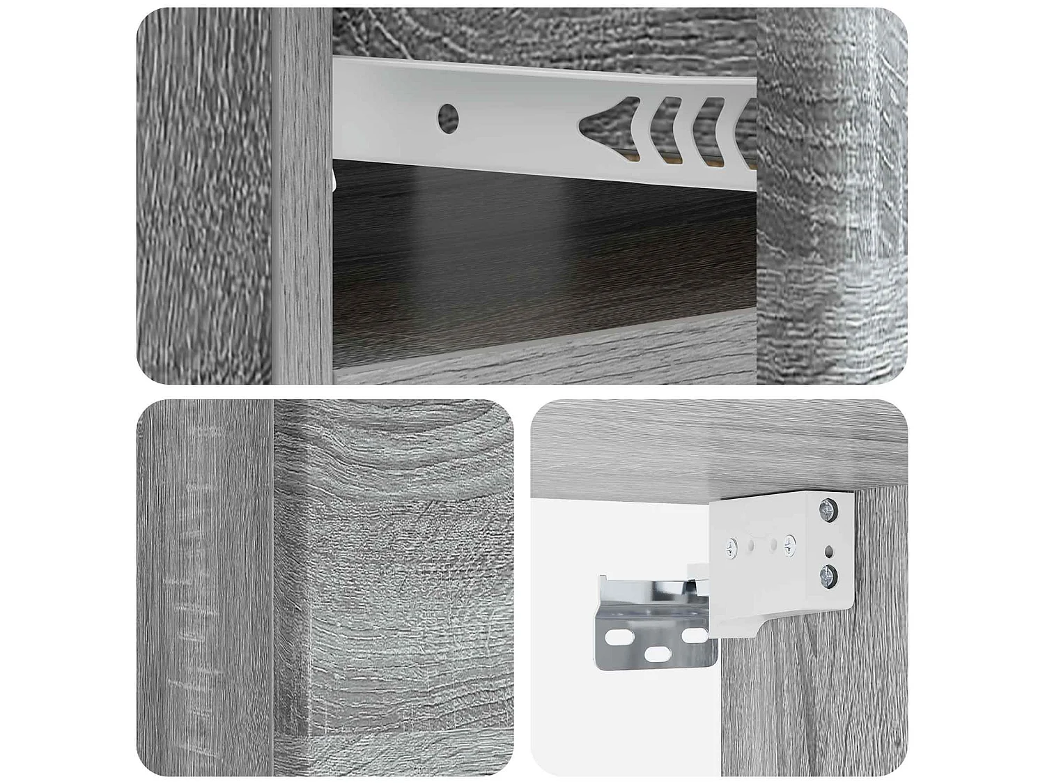 Table de chevet mural Sonoma gris 49 x 34,5 x 20 cm
