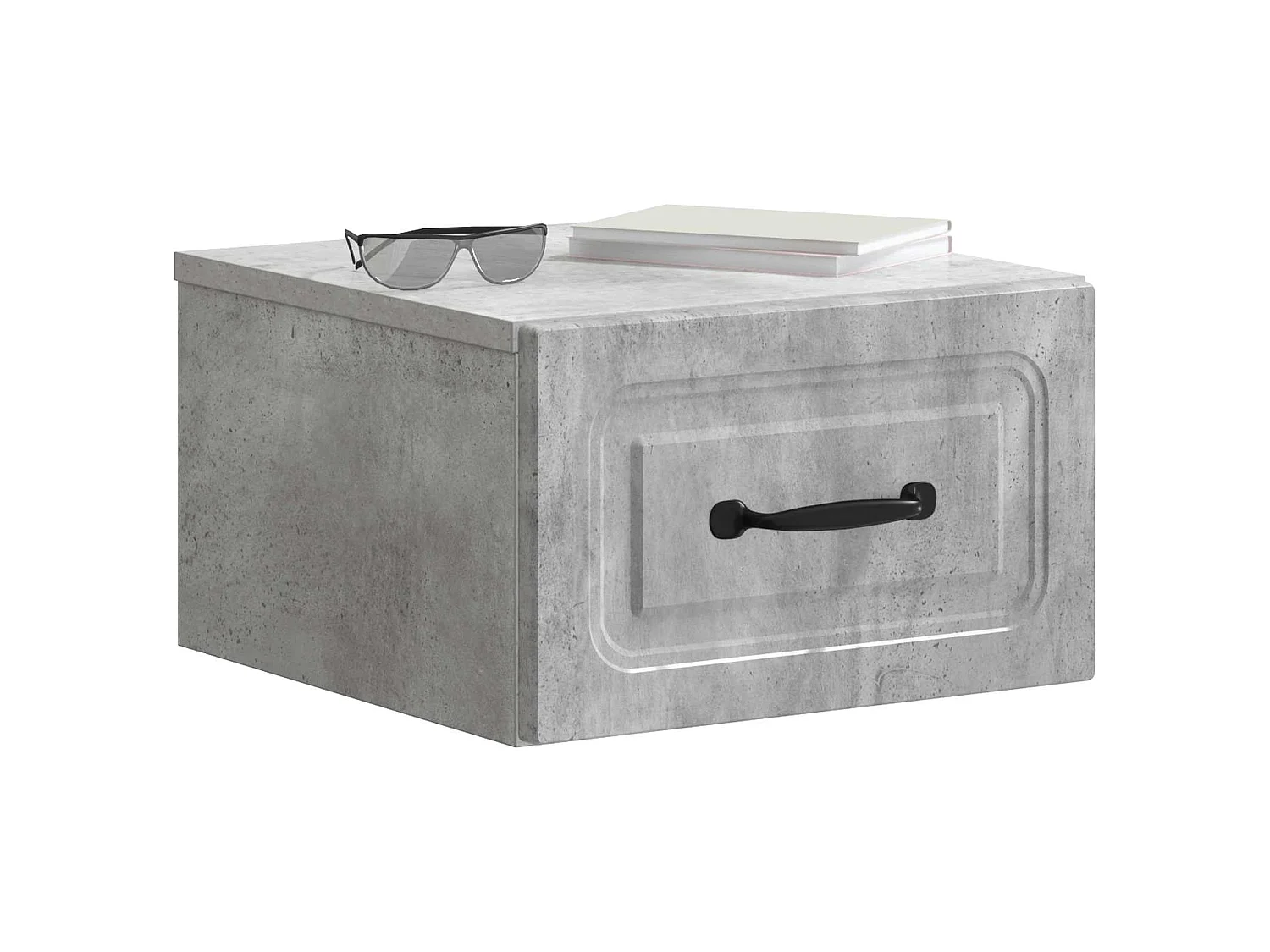 Table de chevet mural Gris béton 34,5 x 33 x 20 cm