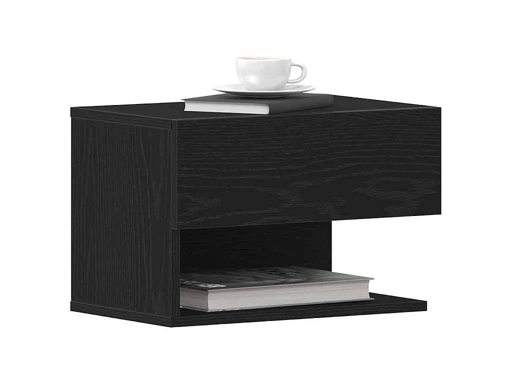 Table de chevet avec tiroir 2 pièces Chêne noir 46 x 30 x 30 cm