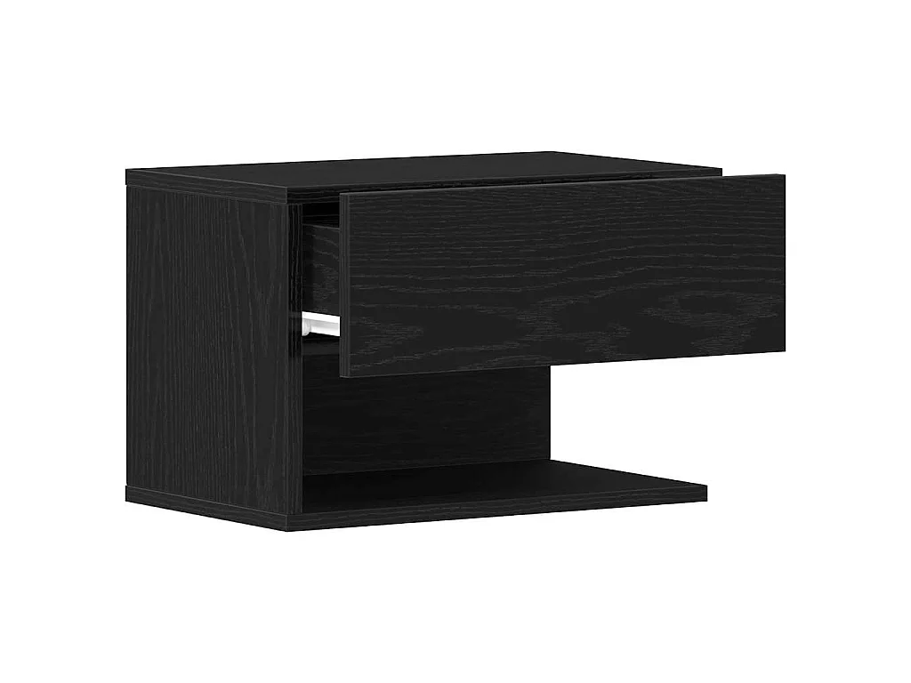 Table de chevet avec tiroir 2 pièces Chêne noir 46 x 30 x 30 cm