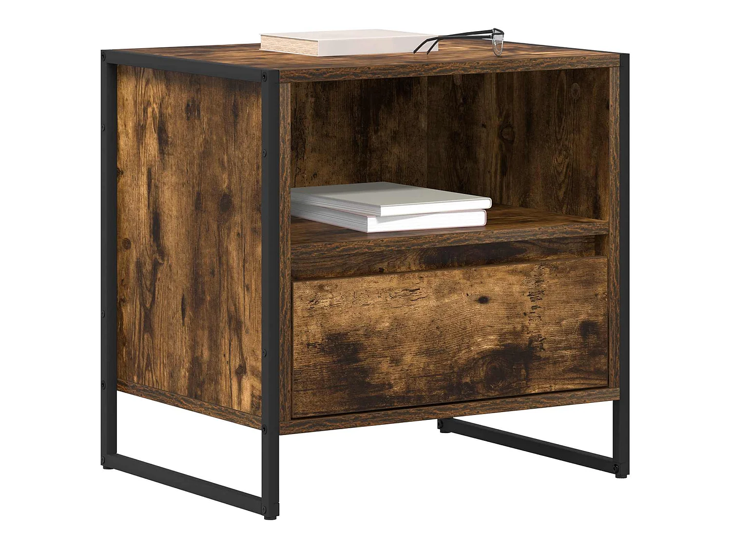 Mesa de Noche Roble Humo 50 x 39,5 x 50 cm Madera contrachapada