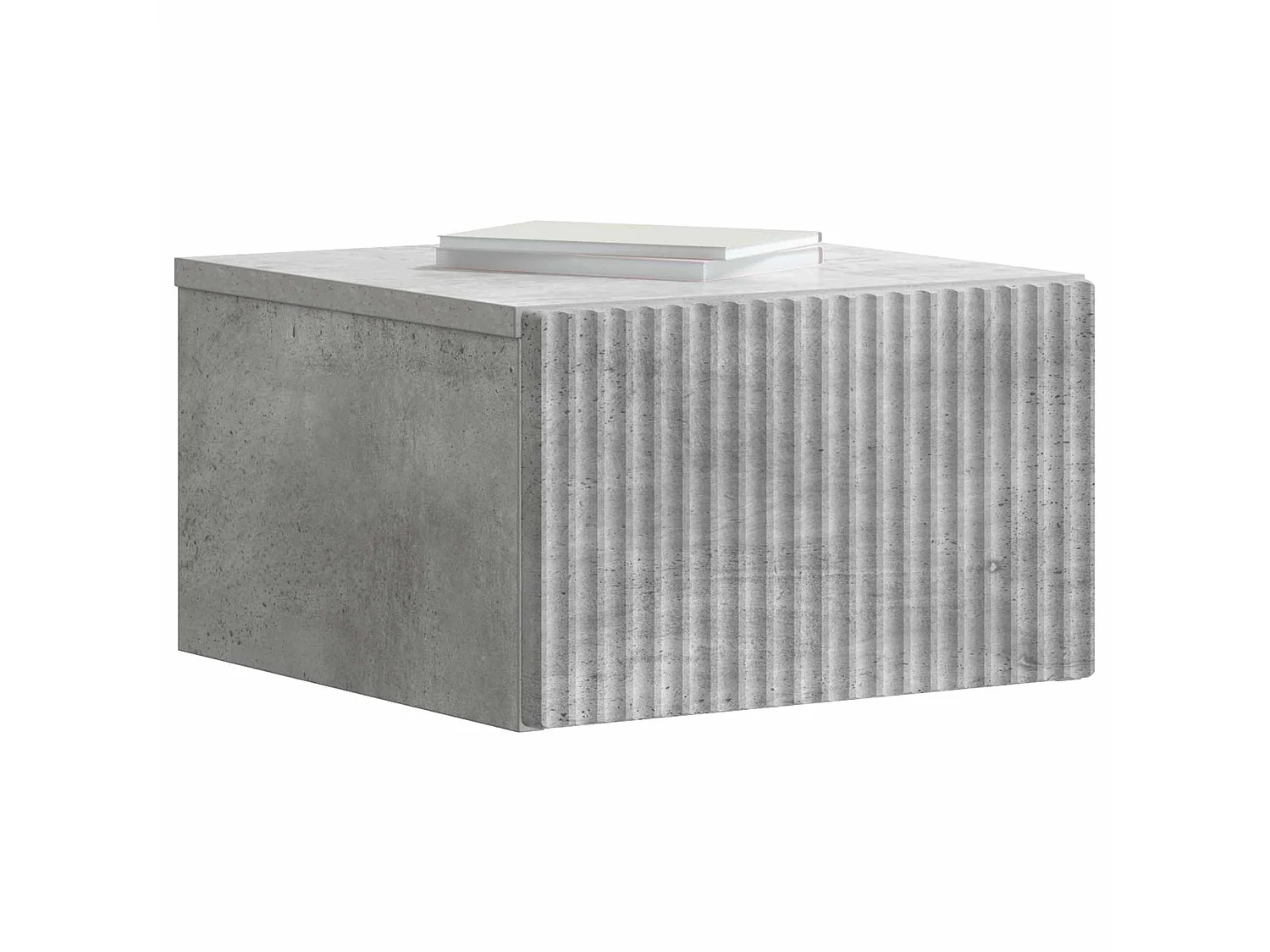 Table de chevet mural Gris béton 33 x 34,5 x 20 cm
