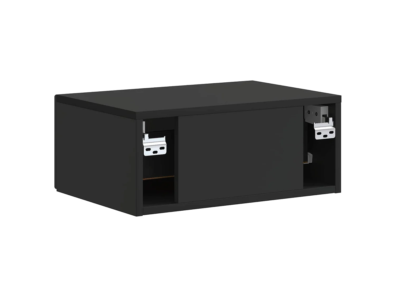 Table de chevet mural avec tiroir Noir 49 x 34,5 x 20 cm
