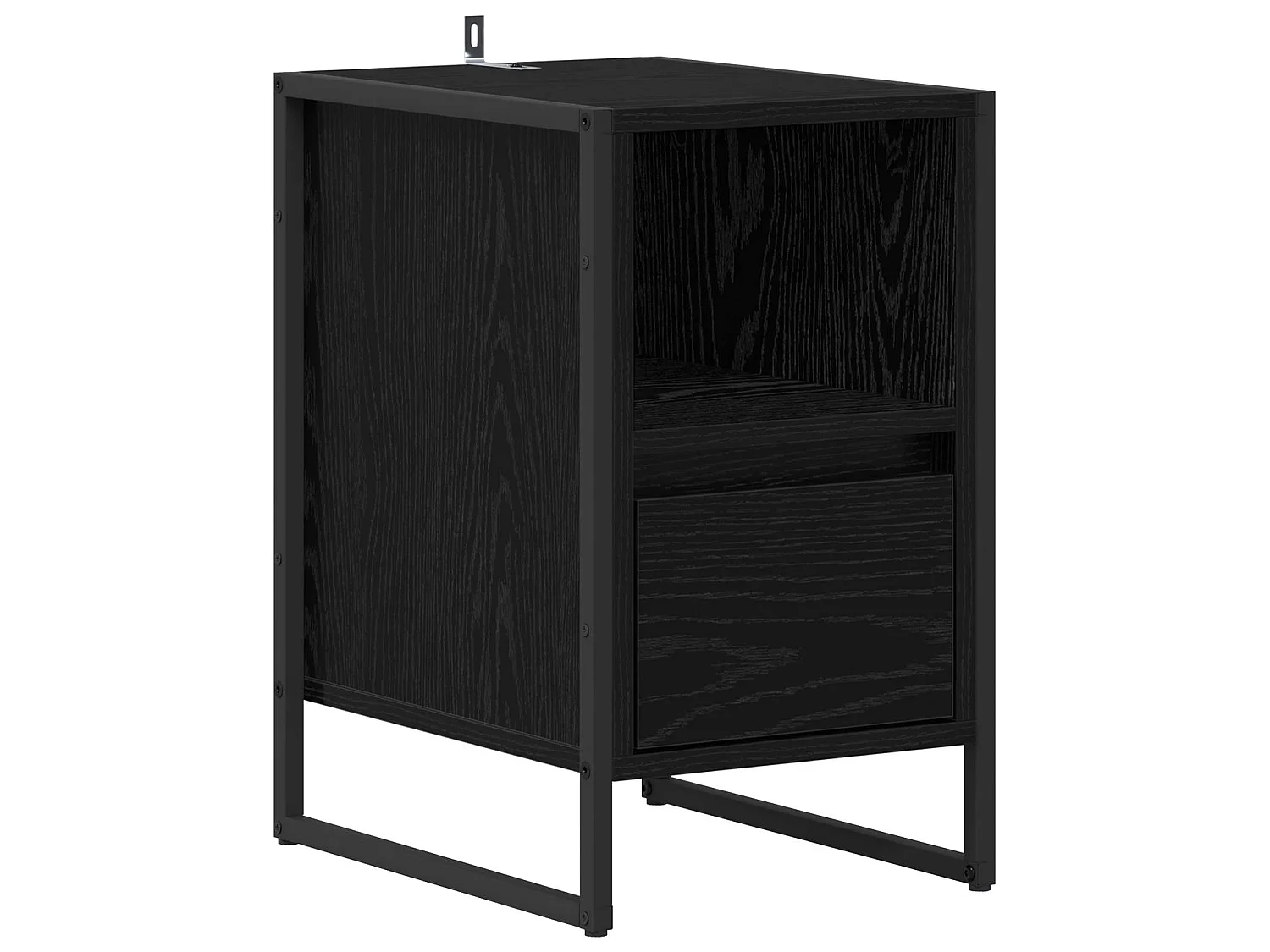 Mesa de Noche con cajón 2 piezas Roble Negro 39,5 x 30 x 50 cm