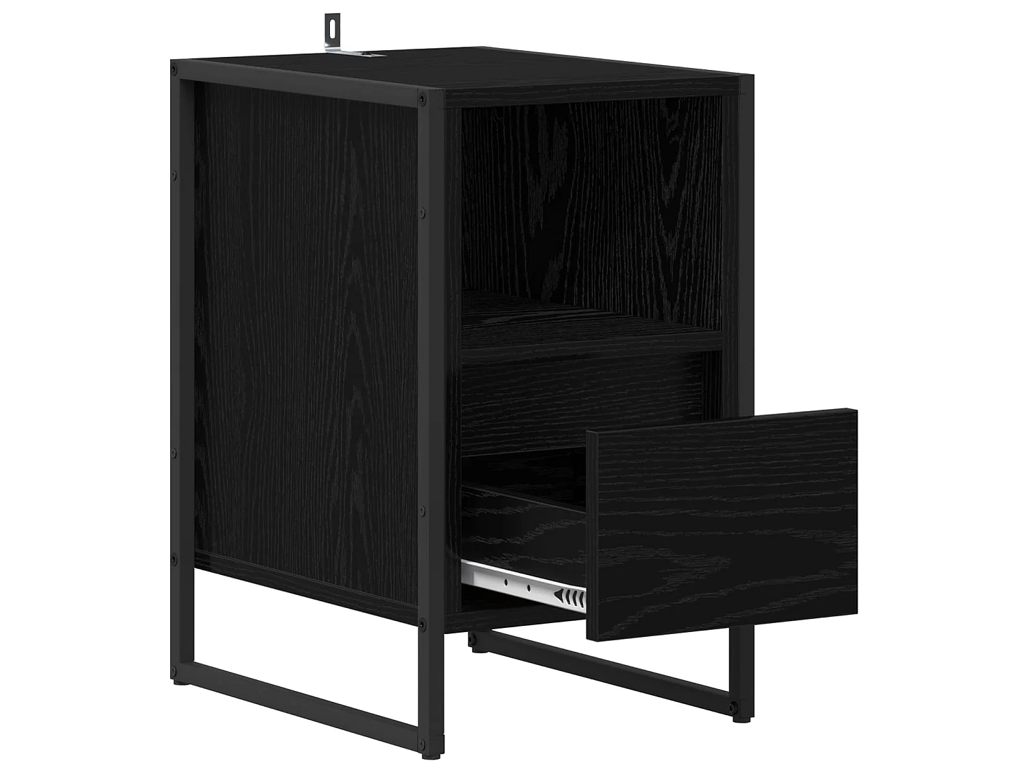 Mesa de Noche con cajón 2 piezas Roble Negro 39,5 x 30 x 50 cm