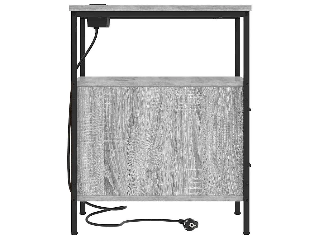 Mesa de Noche con cajón 2 piezas Gris sonoma 30 x 48 x 61 cm